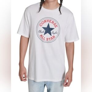 New Converse Men's White Men's Logo Tee Relaxed Fit Printed Graphics Select Size